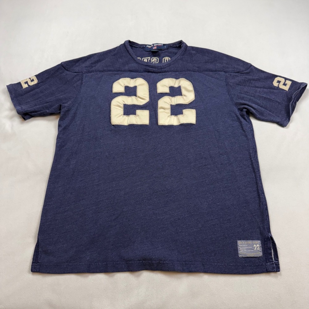 VTG 90s Polo Sport Ralph Lauren 22 Jersey Heavy Mens LG Football Short Sleeve
